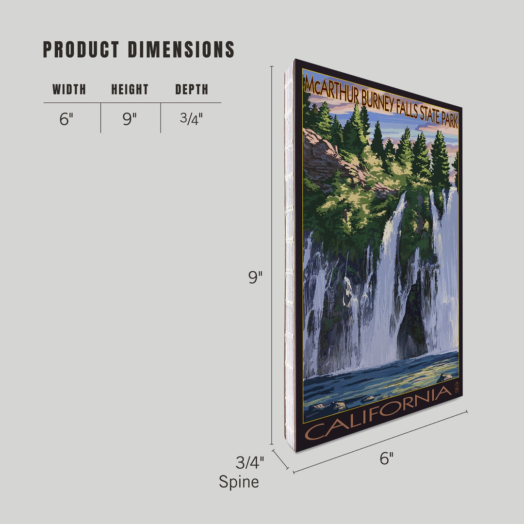 Lined 6x9 Journal, Burney Falls, California Scene, Lay Flat, 193 Pages, FSC paper Home Lantern Press