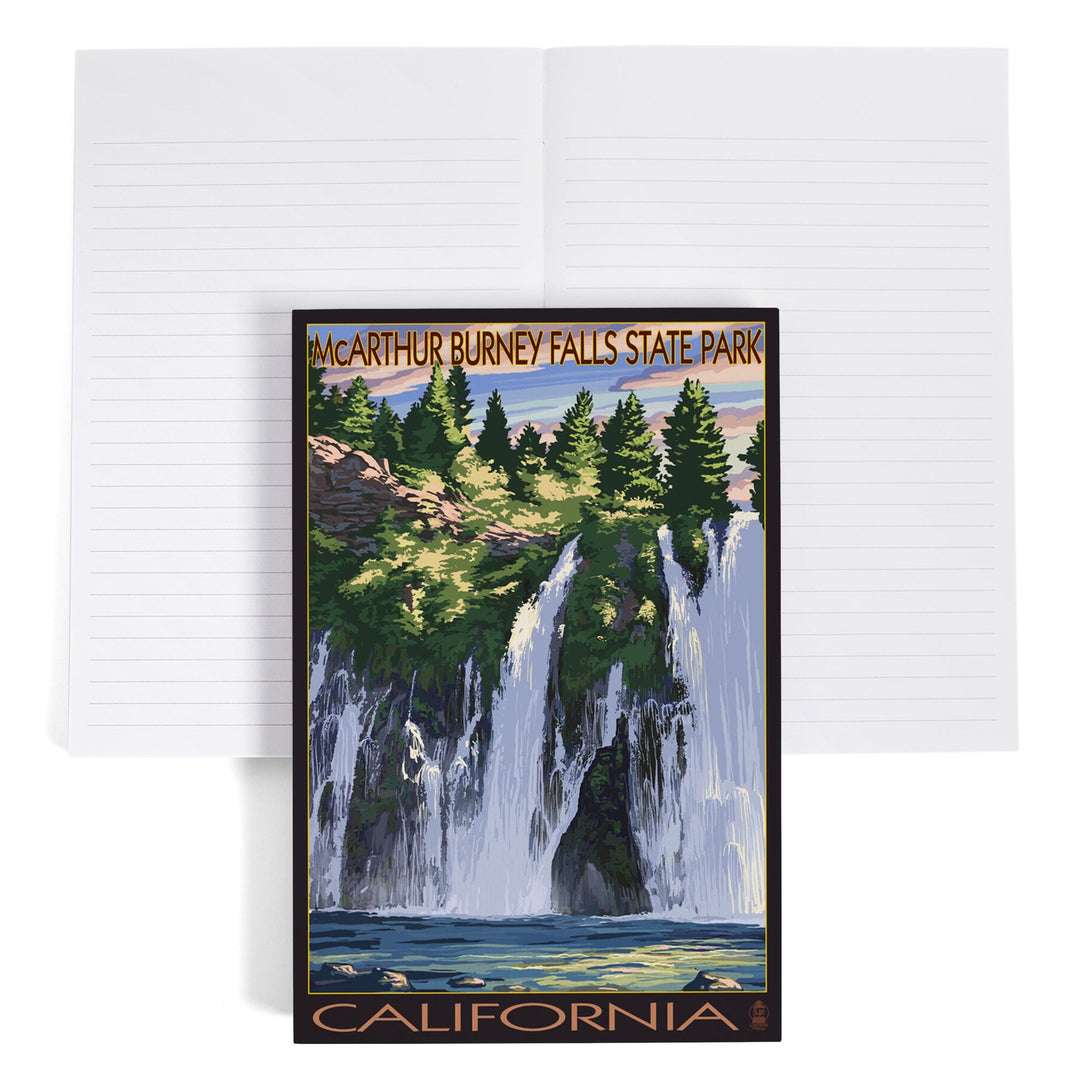 Lined 6x9 Journal, Burney Falls, California Scene, Lay Flat, 193 Pages, FSC paper Home Lantern Press