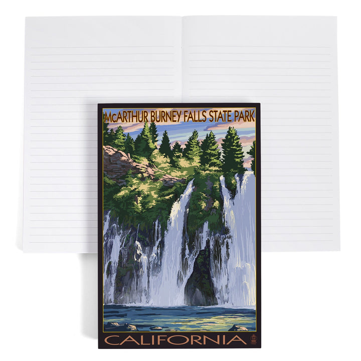 Lined 6x9 Journal, Burney Falls, California Scene, Lay Flat, 193 Pages, FSC paper Home Lantern Press