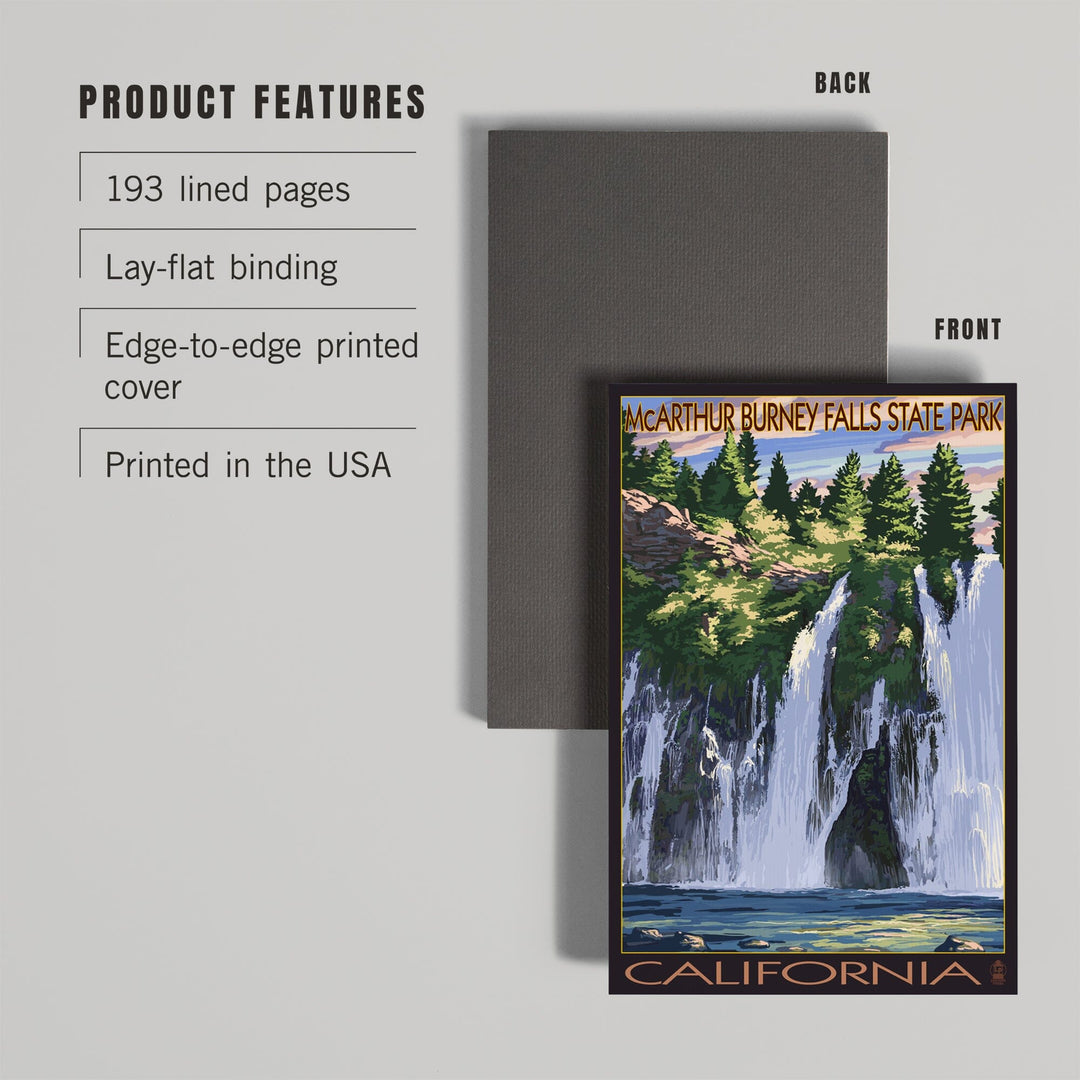 Lined 6x9 Journal, Burney Falls, California Scene, Lay Flat, 193 Pages, FSC paper Home Lantern Press