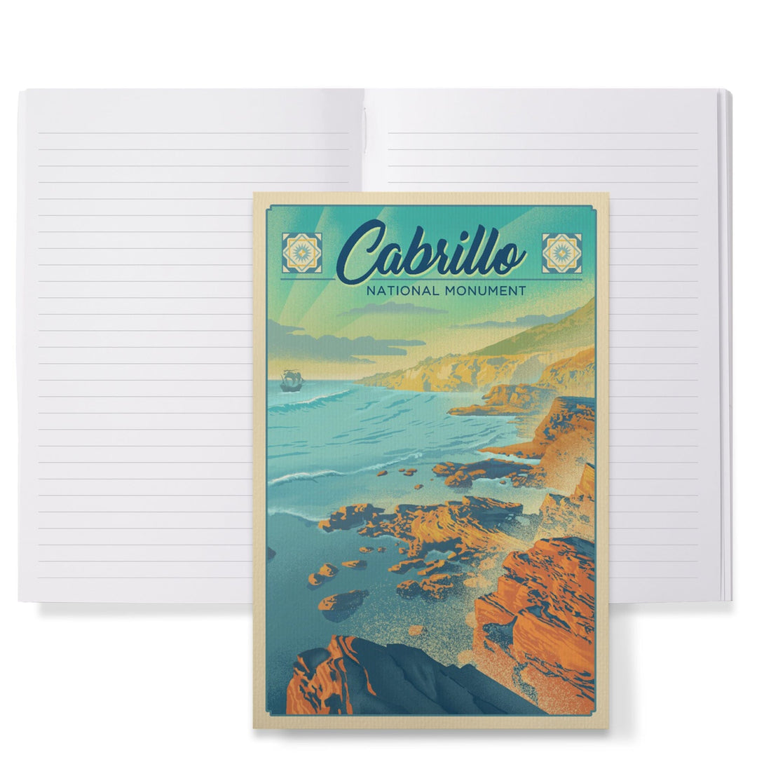 Lined 6x9 Journal, Cabrillo National Monument, California, Lithograph, Lay Flat, 193 Pages, FSC paper Home Lantern Press