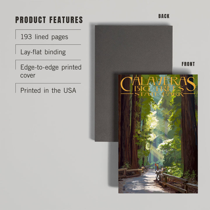 Lined 6x9 Journal, Calaveras Big Trees State Park, California, Pathway in Trees, Lay Flat, 193 Pages, FSC paper Home Lantern Press