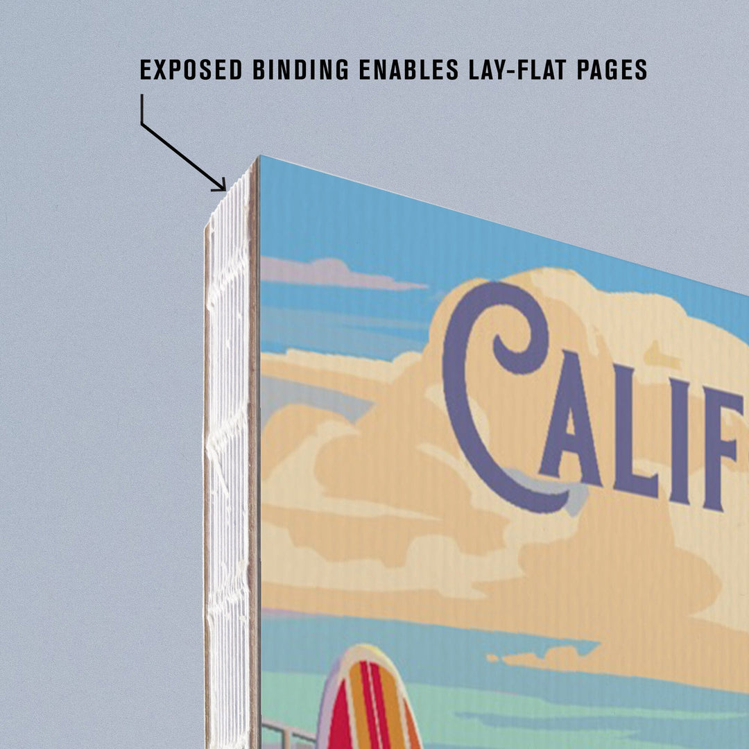 Lined 6x9 Journal, California, Beach Activities, Lay Flat, 193 Pages, FSC paper Home Lantern Press
