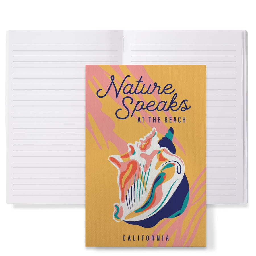 Lined 6x9 Journal, California, Beach Bliss Collection, Beach Shell, Nature Speaks at the Beach, Lay Flat, 193 Pages, FSC paper Home Lantern Press
