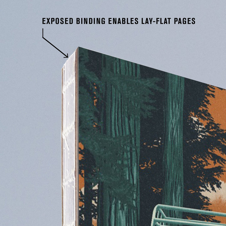 Lined 6x9 Journal, California, Camper Van, 17 Mile Drive, Lay Flat, 193 Pages, FSC paper Home Lantern Press