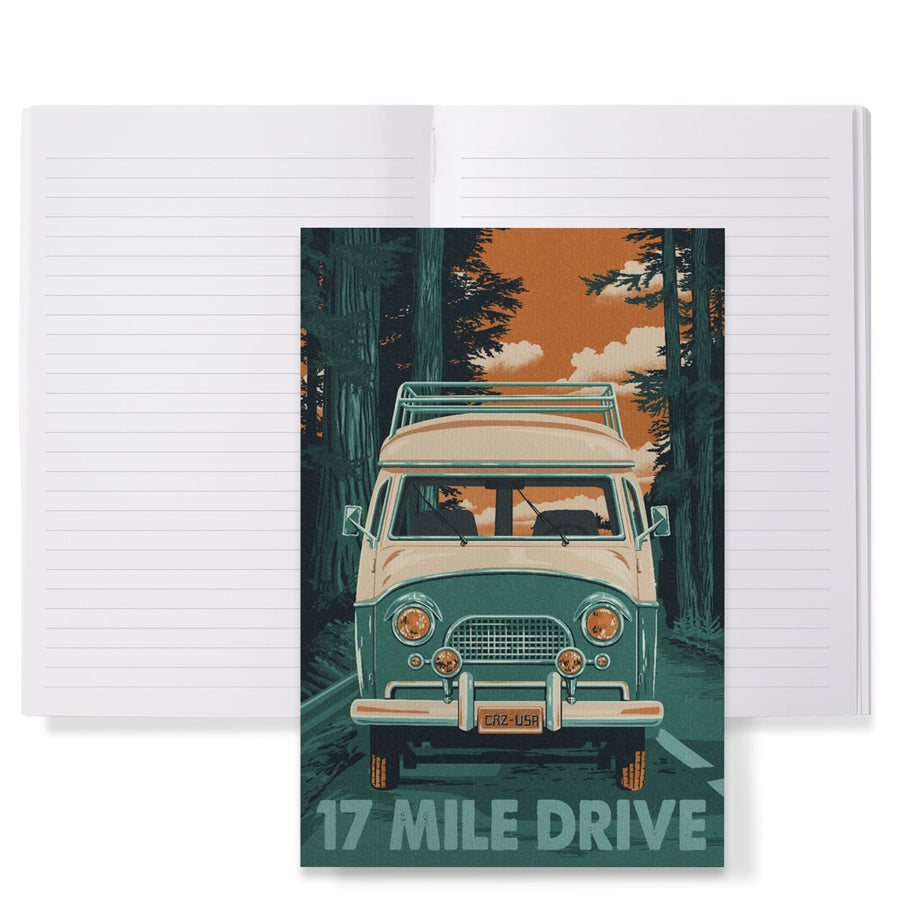 Lined 6x9 Journal, California, Camper Van, 17 Mile Drive, Lay Flat, 193 Pages, FSC paper Home Lantern Press