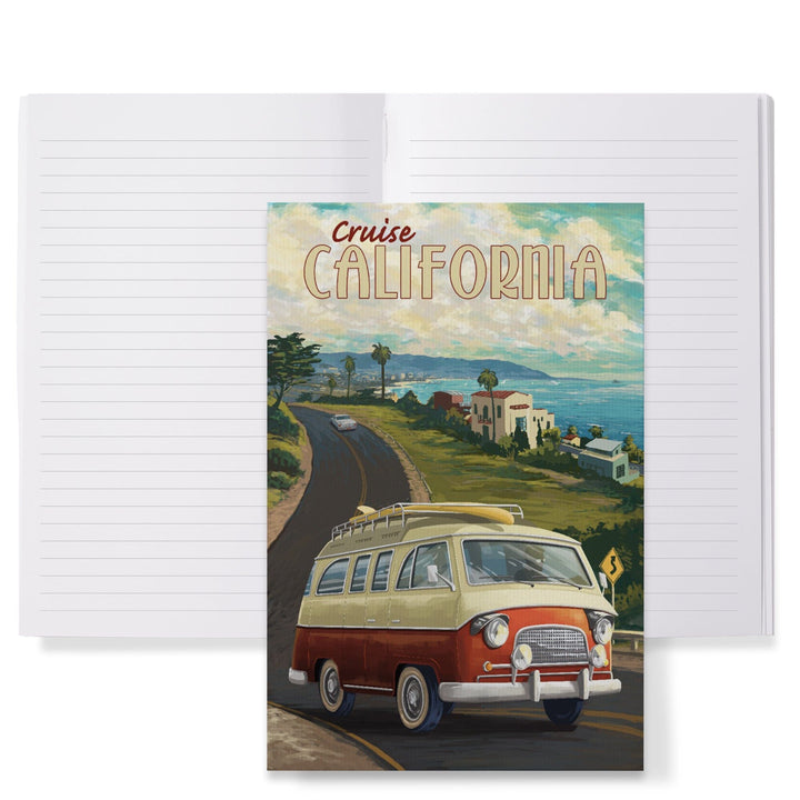 Lined 6x9 Journal, California, Camper Van Cruise, Lay Flat, 193 Pages, FSC paper Home Lantern Press