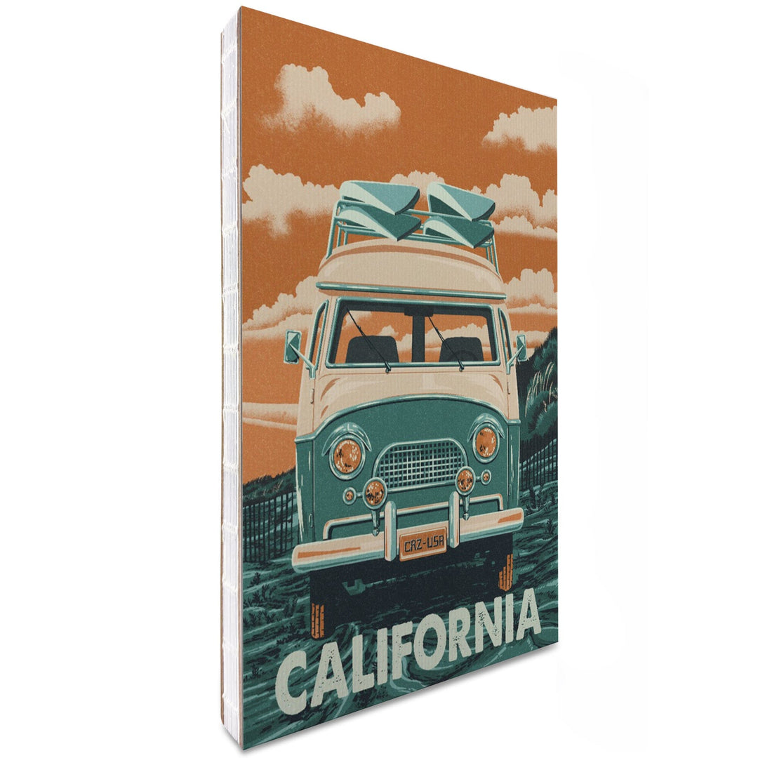 Lined 6x9 Journal, California, Camper Van, Letterpress, Lay Flat, 193 Pages, FSC paper Home Lantern Press
