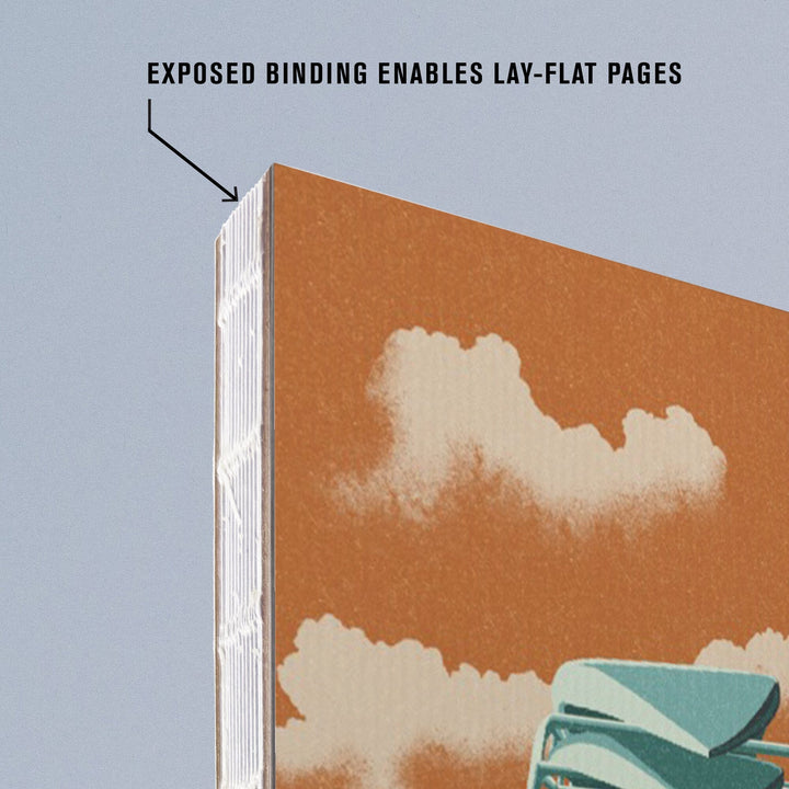 Lined 6x9 Journal, California, Camper Van, Letterpress, Lay Flat, 193 Pages, FSC paper Home Lantern Press