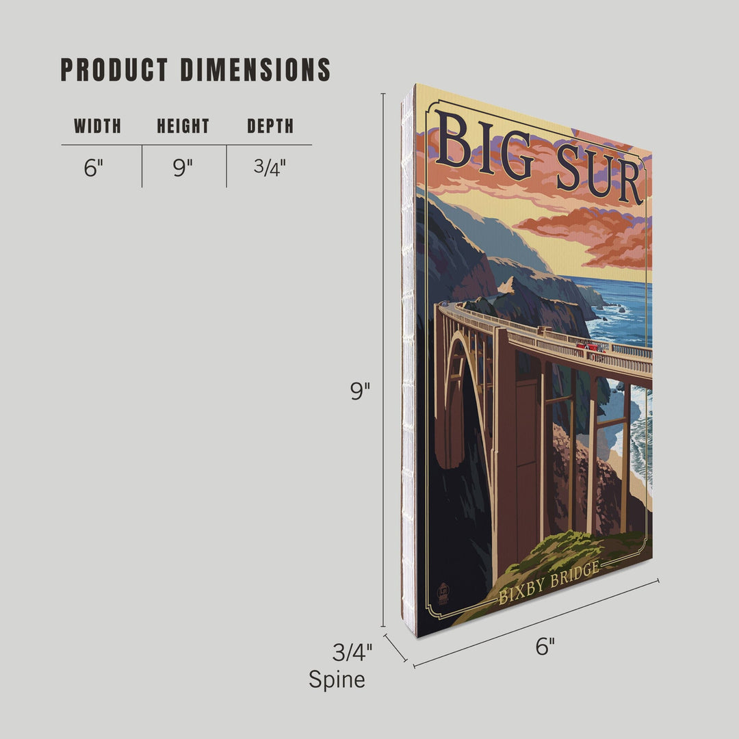 Lined 6x9 Journal, California Coast, Bixby Bridge, Lay Flat, 193 Pages, FSC paper Home Lantern Press