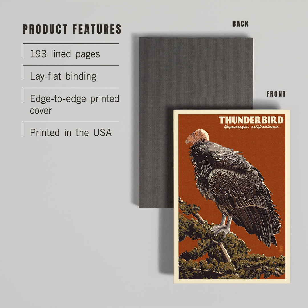 Lined 6x9 Journal, California Condor, Letterpress, Lay Flat, 193 Pages, FSC paper Home Lantern Press
