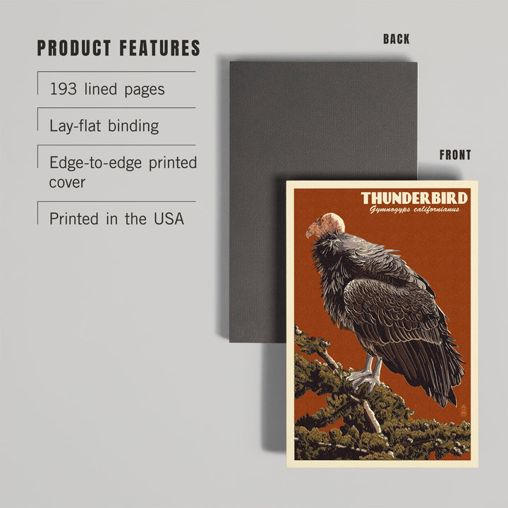 Lined 6x9 Journal, California Condor, Letterpress, Lay Flat, 193 Pages, FSC paper Home Lantern Press