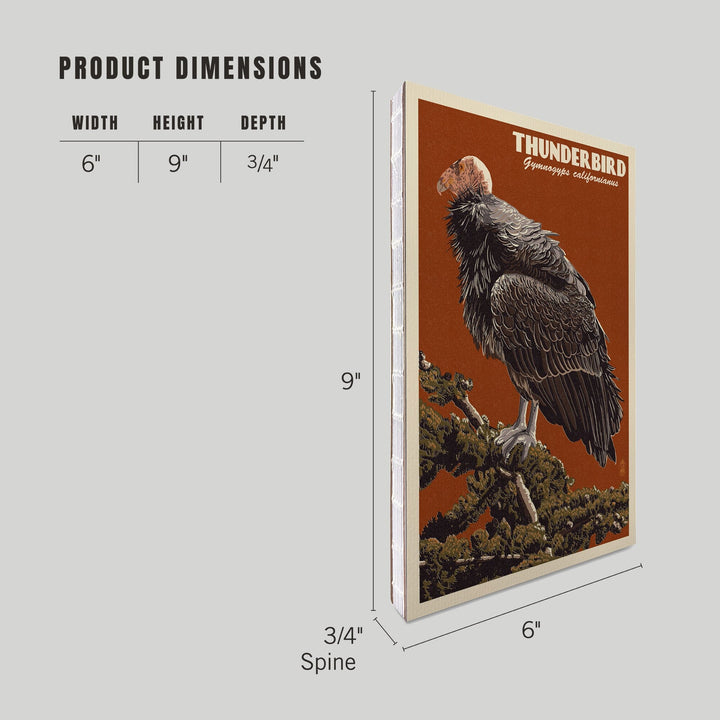 Lined 6x9 Journal, California Condor, Letterpress, Lay Flat, 193 Pages, FSC paper Home Lantern Press