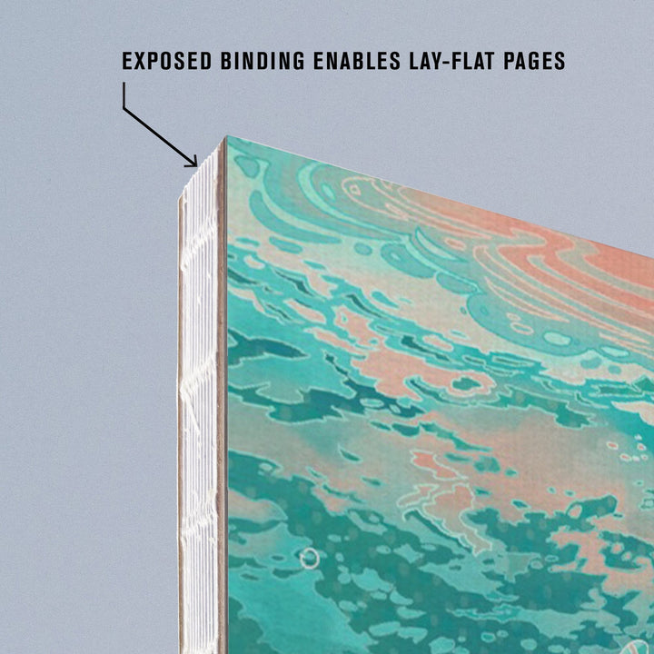 Lined 6x9 Journal, California, Fluid Linework, Bottlenose Dolphin, Lay Flat, 193 Pages, FSC paper Home Lantern Press