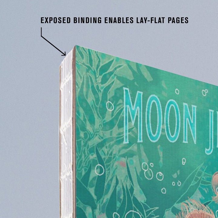 Lined 6x9 Journal, California, Fluid Linework, Moon Jelly fish, Lay Flat, 193 Pages, FSC paper Home Lantern Press