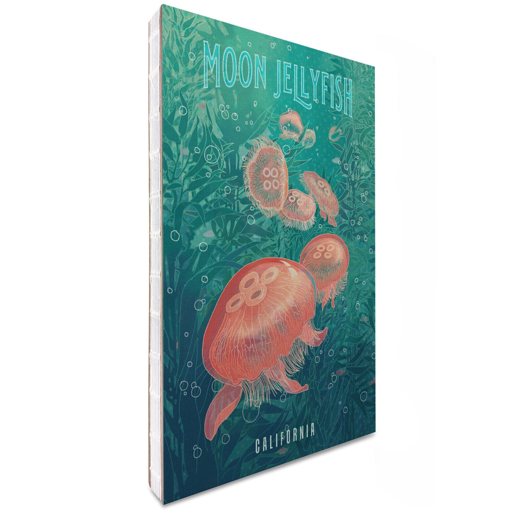 Lined 6x9 Journal, California, Fluid Linework, Moon Jelly fish, Lay Flat, 193 Pages, FSC paper Home Lantern Press
