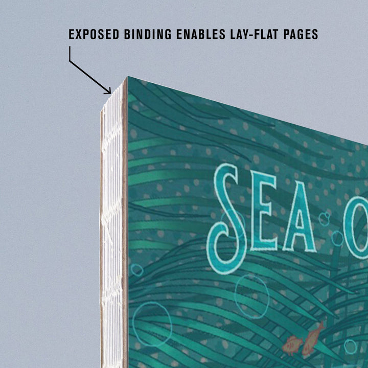 Lined 6x9 Journal, California, Fluid Linework, Sea Otter, Lay Flat, 193 Pages, FSC paper Home Lantern Press
