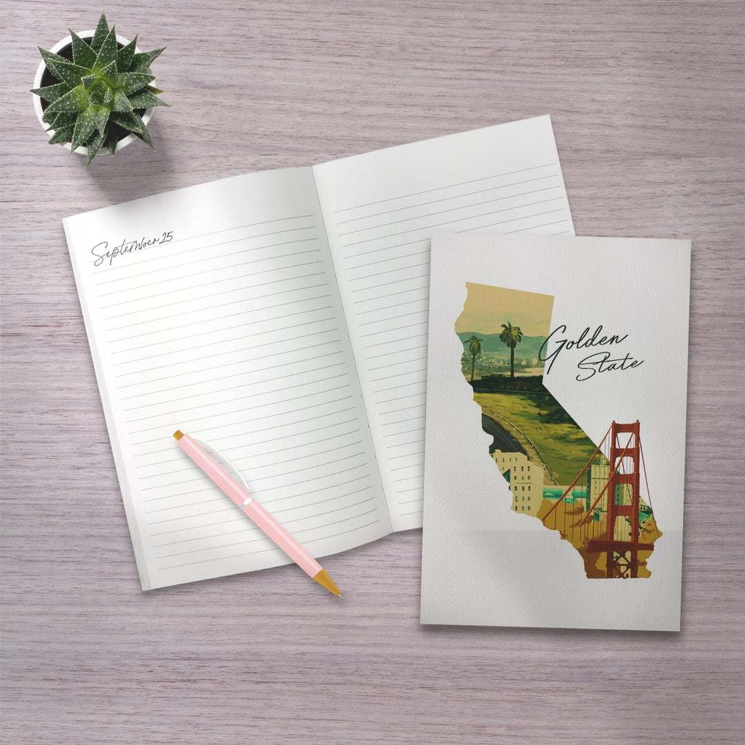 Lined 6x9 Journal, California, Golden State, Lay Flat, 193 Pages, FSC paper Home Lantern Press