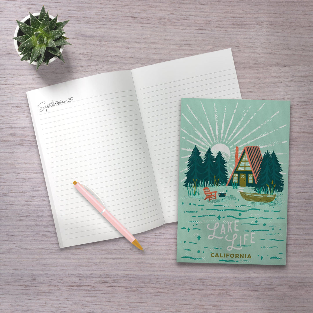 Lined 6x9 Journal, California, Lake Life Series, Lake Life, Lay Flat, 193 Pages, FSC paper Home Lantern Press