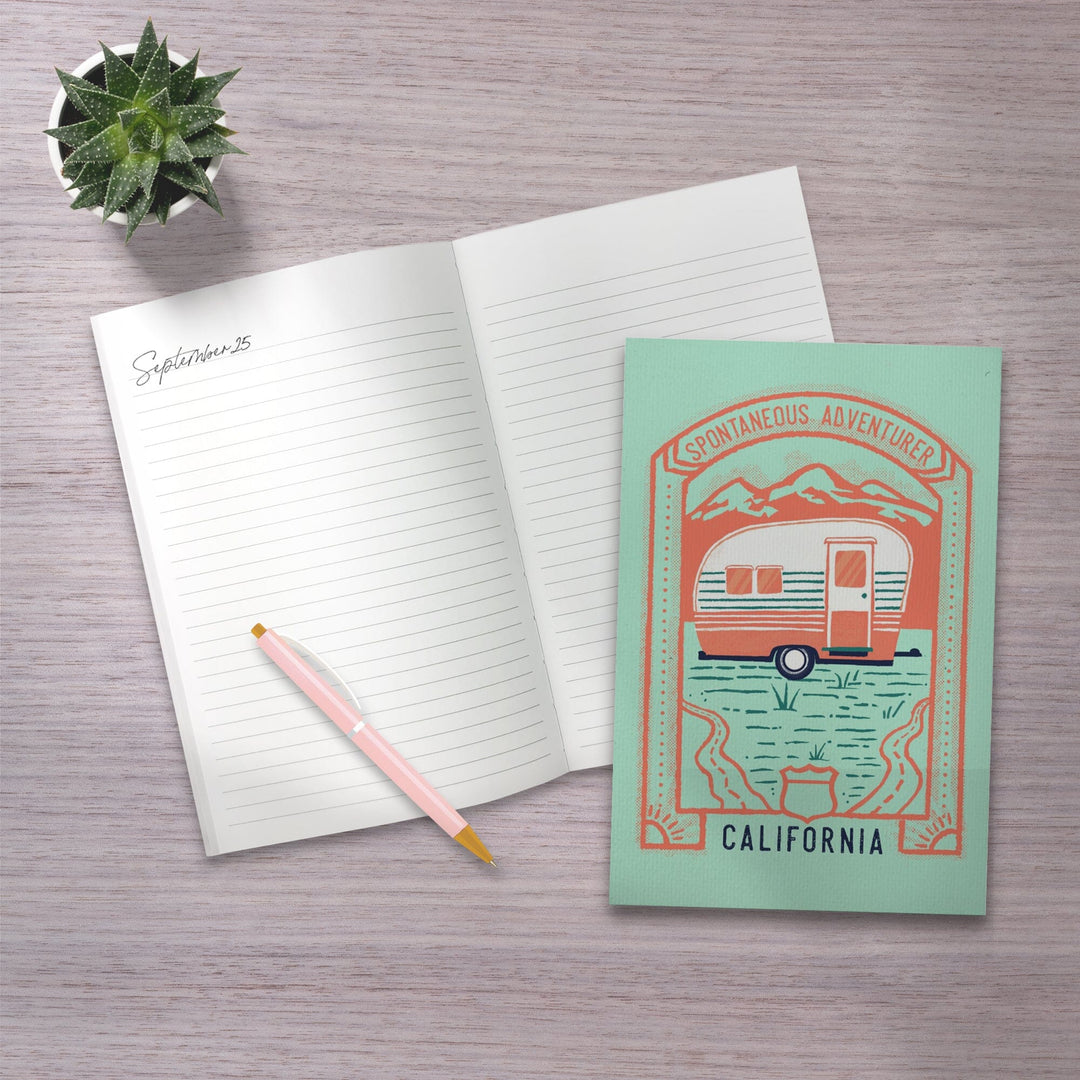 Lined 6x9 Journal, California, Lake Life Series, Spontaneous Adventurer, Lay Flat, 193 Pages, FSC paper Home Lantern Press