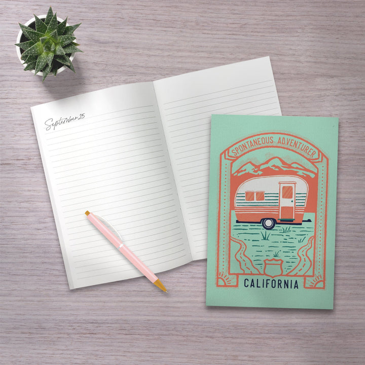 Lined 6x9 Journal, California, Lake Life Series, Spontaneous Adventurer, Lay Flat, 193 Pages, FSC paper Home Lantern Press
