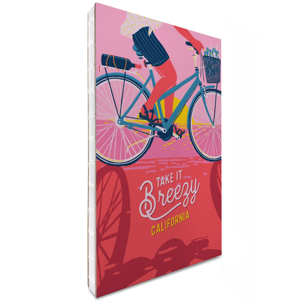 Lined 6x9 Journal, California, Life's a Ride Collection, Bicycling on the Beach, Take It Breezy, Lay Flat, 193 Pages, FSC paper Home Lantern Press