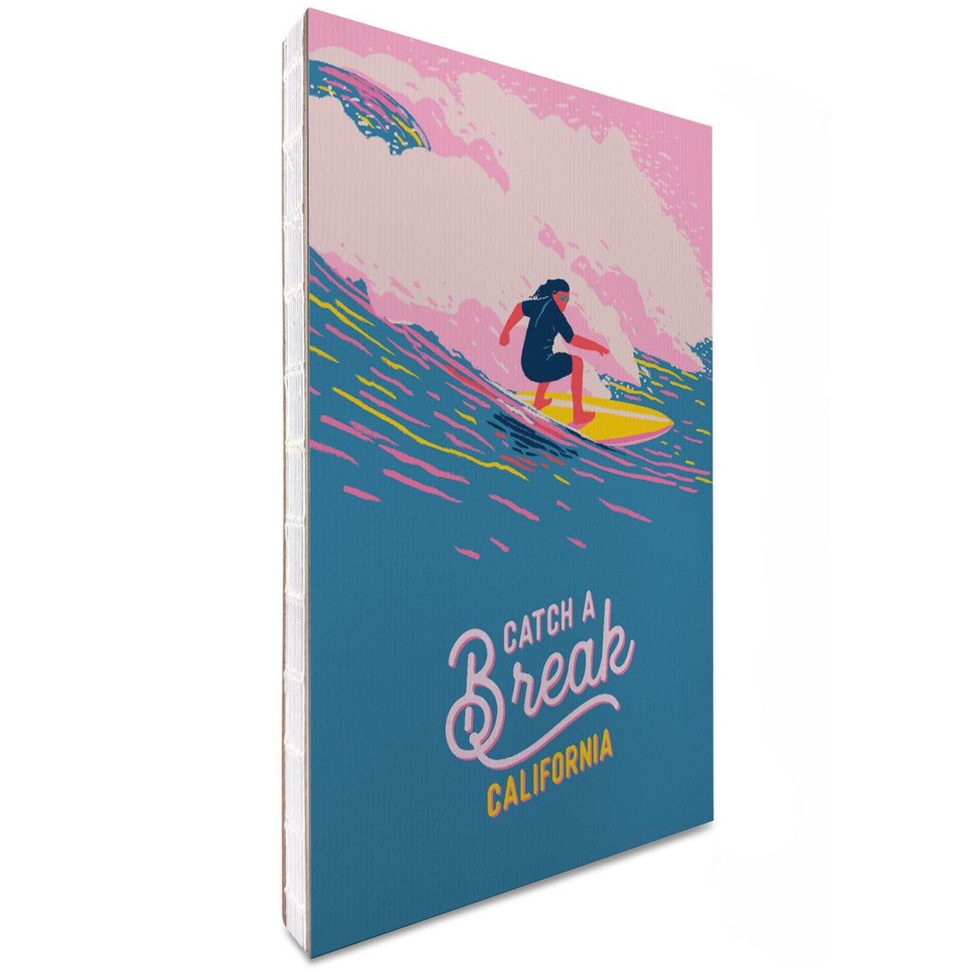 Lined 6x9 Journal, California, Life's a Ride Collection, Surfing, Catch A Break, Lay Flat, 193 Pages, FSC paper Home Lantern Press