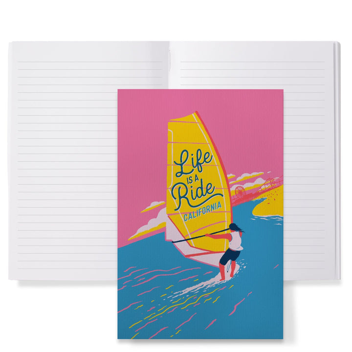 Lined 6x9 Journal, California, Life's a Ride Collection, Windsurfing, Life Is A Ride, Lay Flat, 193 Pages, FSC paper Home Lantern Press