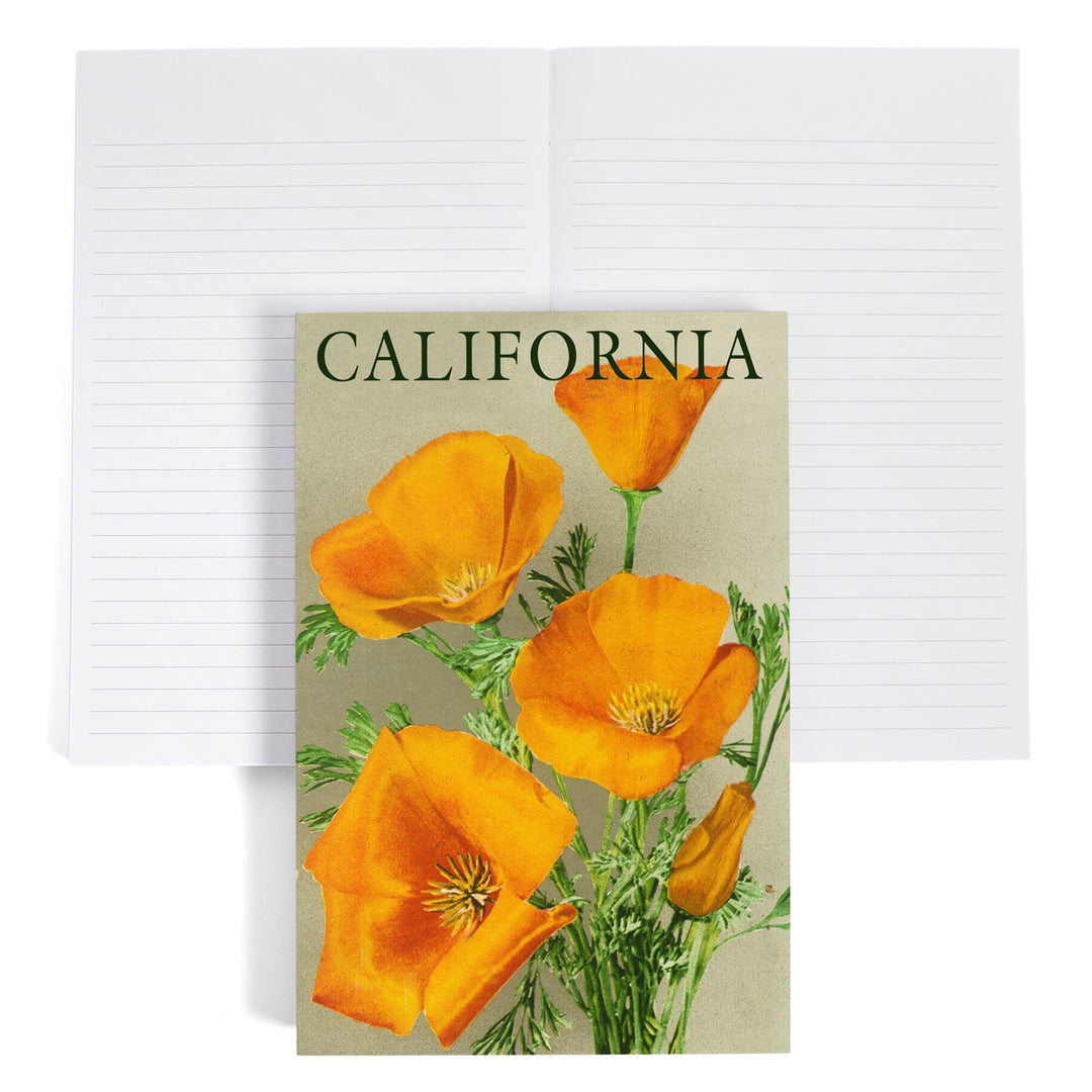 Lined 6x9 Journal, California, Poppies, Lay Flat, 193 Pages, FSC paper Home Lantern Press