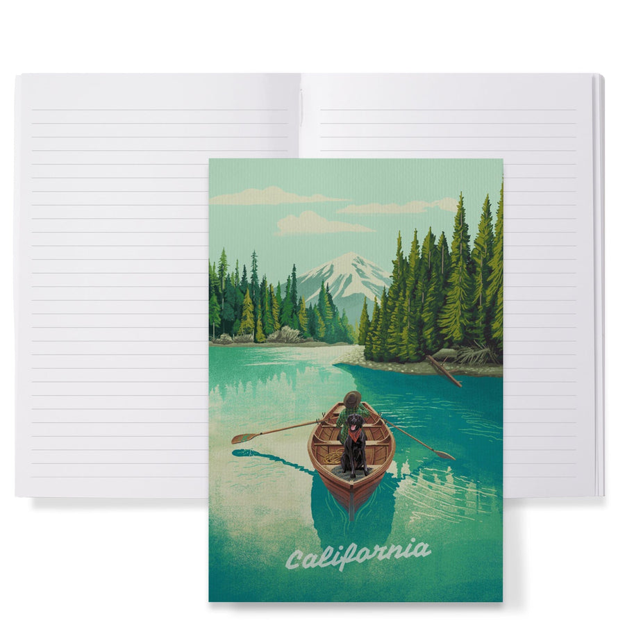 Lined 6x9 Journal, California, Quiet Explorer, Boating, Mountain, Lay Flat, 193 Pages, FSC paper Home Lantern Press