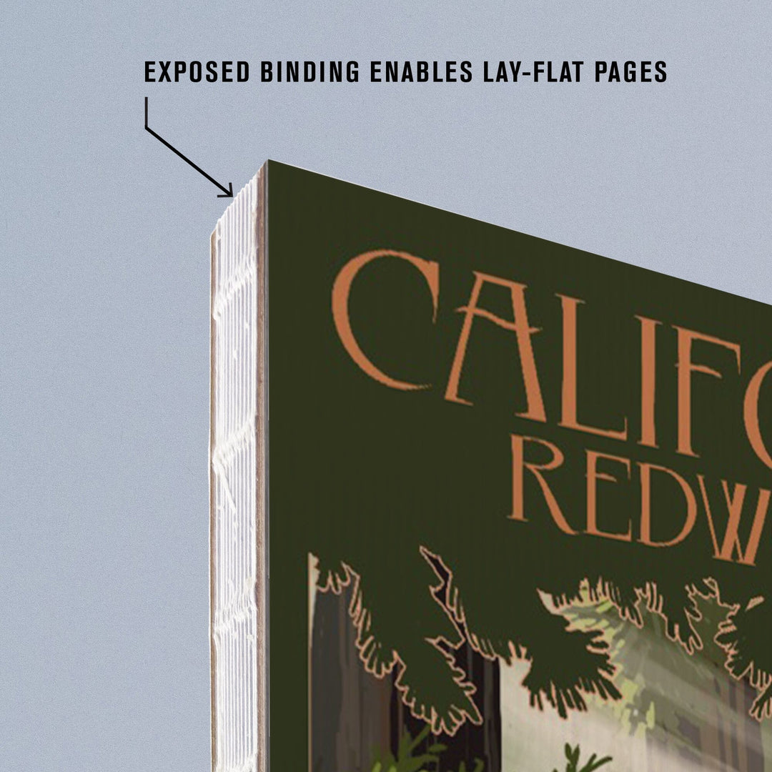 Lined 6x9 Journal, California, Redwoods and Deer, Lay Flat, 193 Pages, FSC paper Home Lantern Press