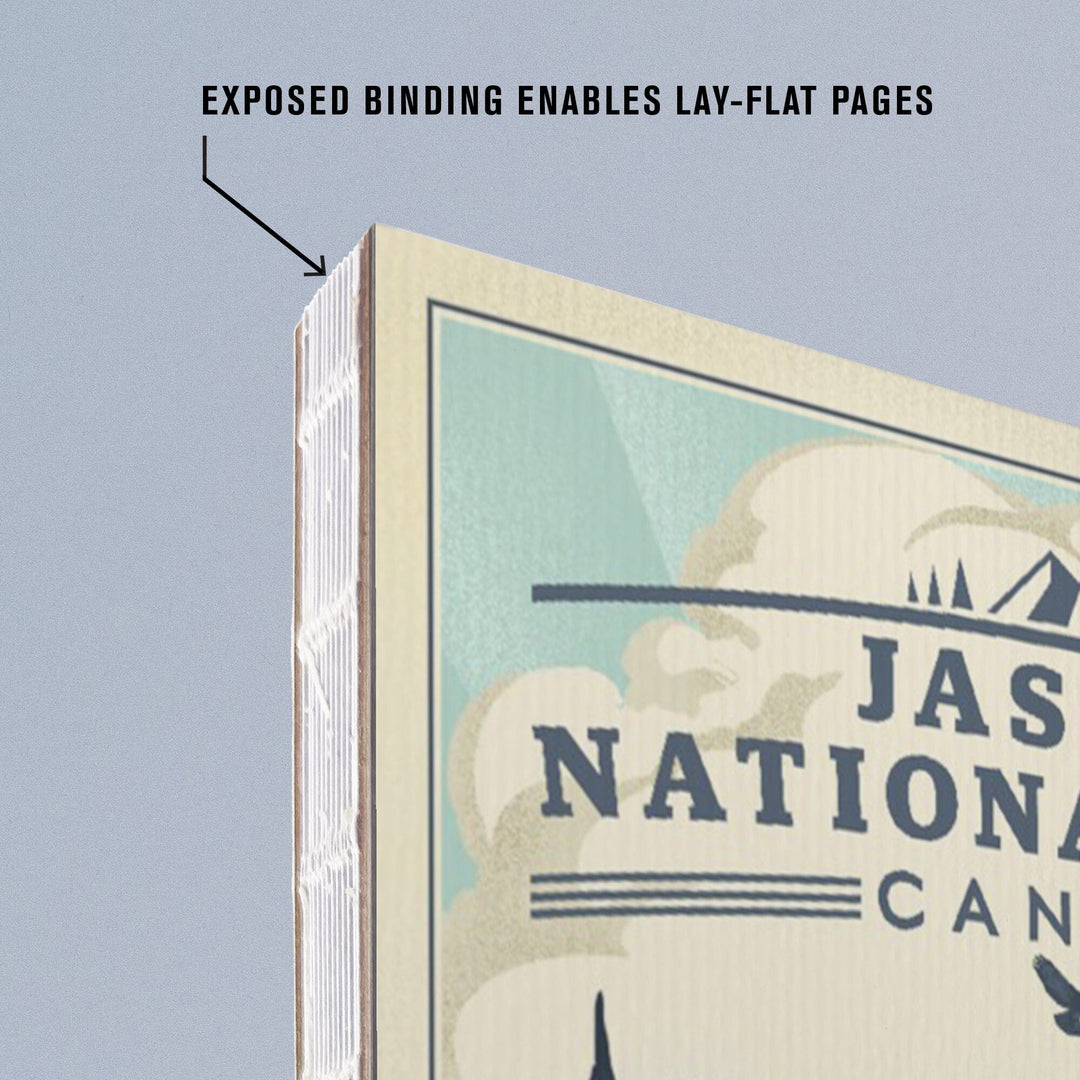 Lined 6x9 Journal, Canada, Jasper National Park, Lake, Lithograph, Lay Flat, 193 Pages, FSC paper Home Lantern Press