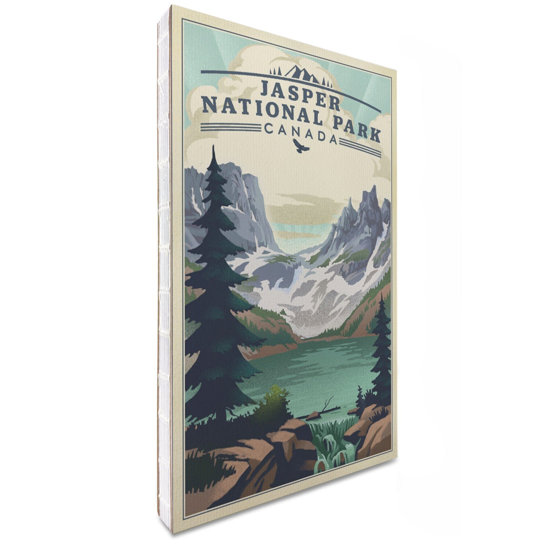 Lined 6x9 Journal, Canada, Jasper National Park, Lake, Lithograph, Lay Flat, 193 Pages, FSC paper Home Lantern Press