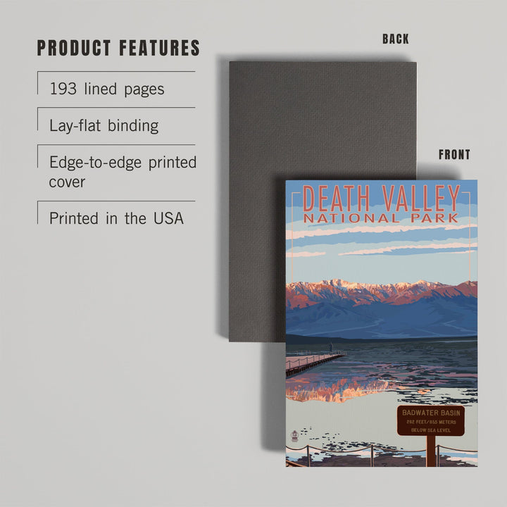 Lined 6x9 Journal, Death Valley National Park, California, Badwater, Lay Flat, 193 Pages, FSC paper Home Lantern Press