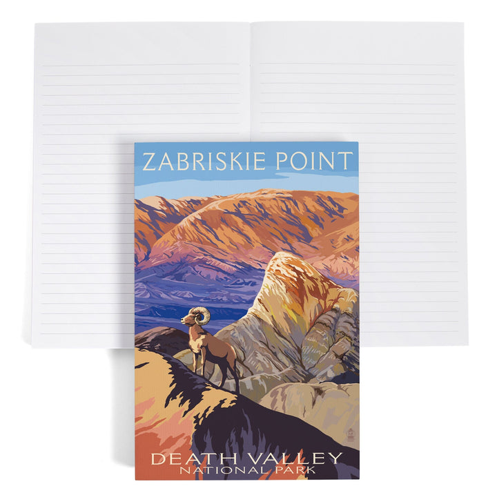Lined 6x9 Journal, Death Valley National Park, California, Zabriskie Point and Bighorns, Painterly Series, Lay Flat, 193 Pages, FSC paper Home Lantern Press