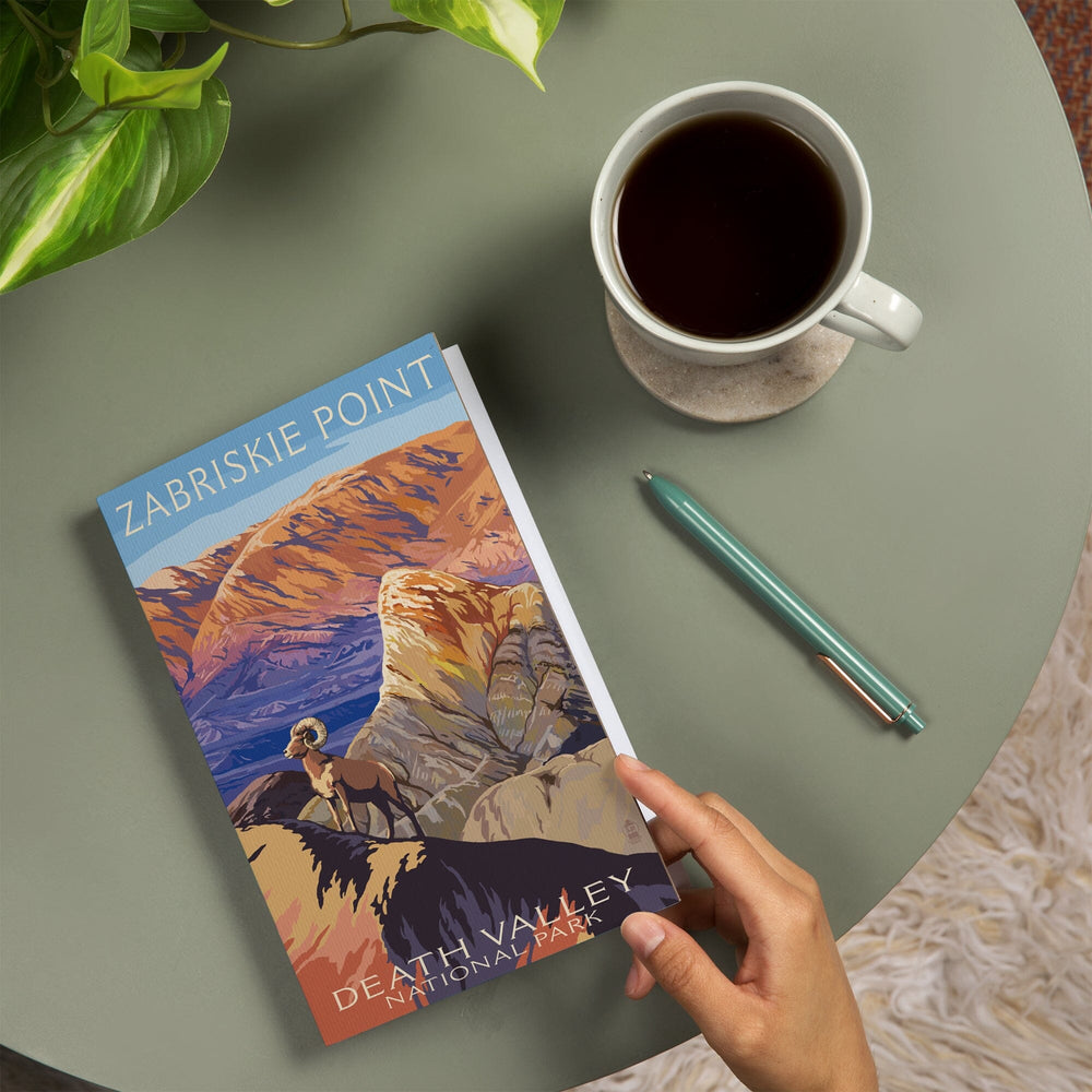 Lined 6x9 Journal, Death Valley National Park, California, Zabriskie Point and Bighorns, Painterly Series, Lay Flat, 193 Pages, FSC paper Home Lantern Press