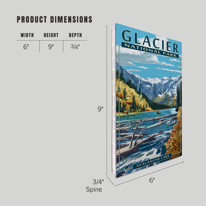Lined 6x9 Journal, Glacier National Park, Montana, Avalanche Lake, Lay Flat, 193 Pages, FSC paper Home Lantern Press