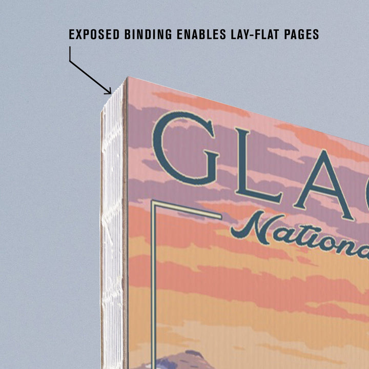 Lined 6x9 Journal, Glacier National Park, Montana, Bear and Spring Flowers, Mountains, Lay Flat, 193 Pages, FSC paper Home Lantern Press