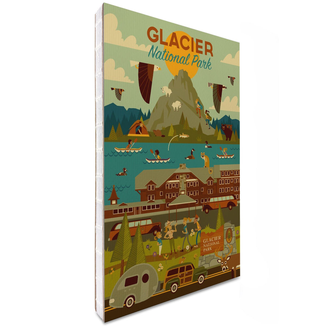 Lined 6x9 Journal, Glacier National Park, Montana, Geometric National Park Series, Lay Flat, 193 Pages, FSC paper Home Lantern Press