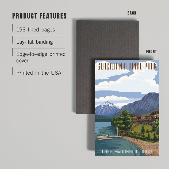 Lined 6x9 Journal, Glacier National Park, Montana, Lake McDonald Lodge, Lay Flat, 193 Pages, FSC paper Home Lantern Press