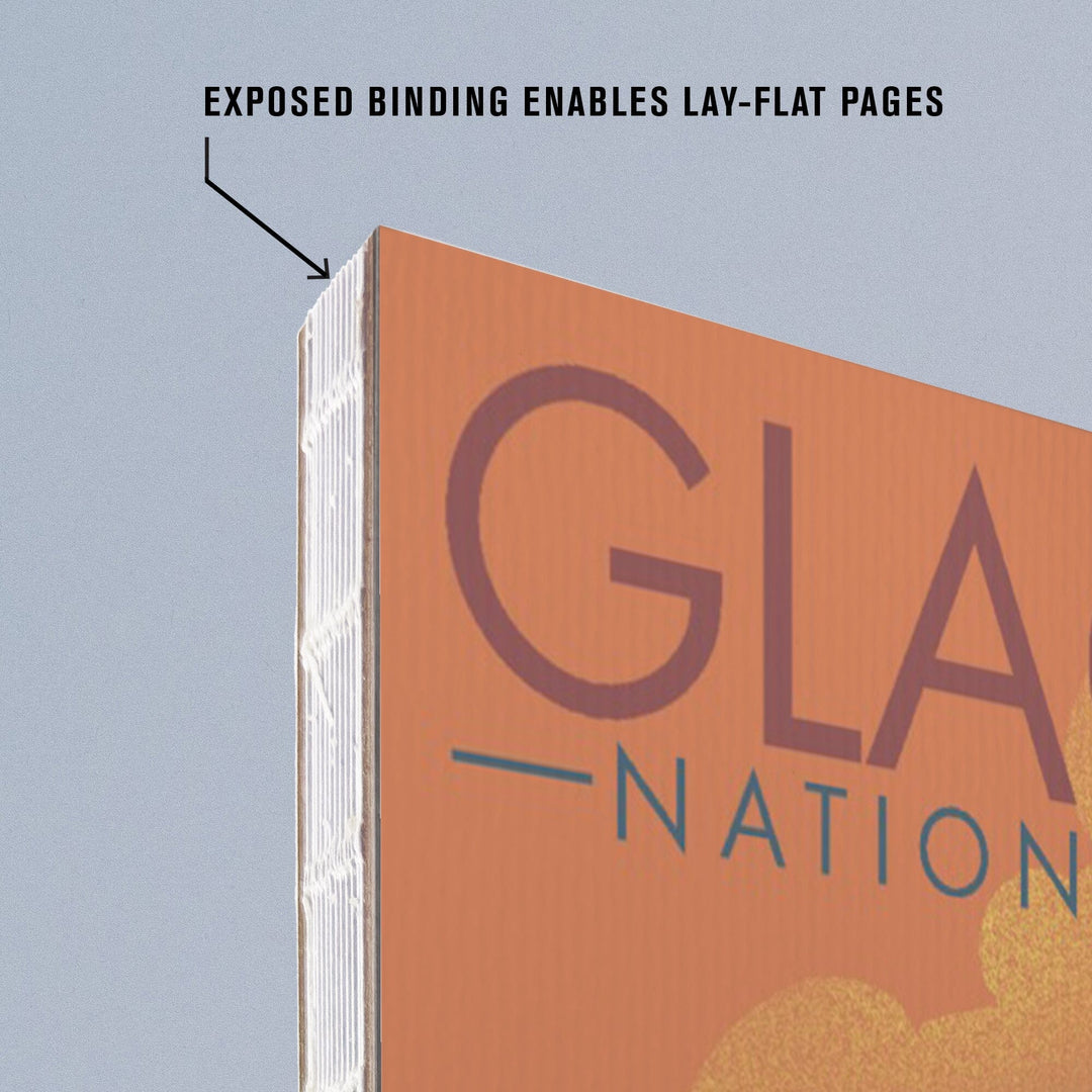 Lined 6x9 Journal, Glacier National Park, Montana, Marmot, Lithograph, Lay Flat, 193 Pages, FSC paper Home Lantern Press