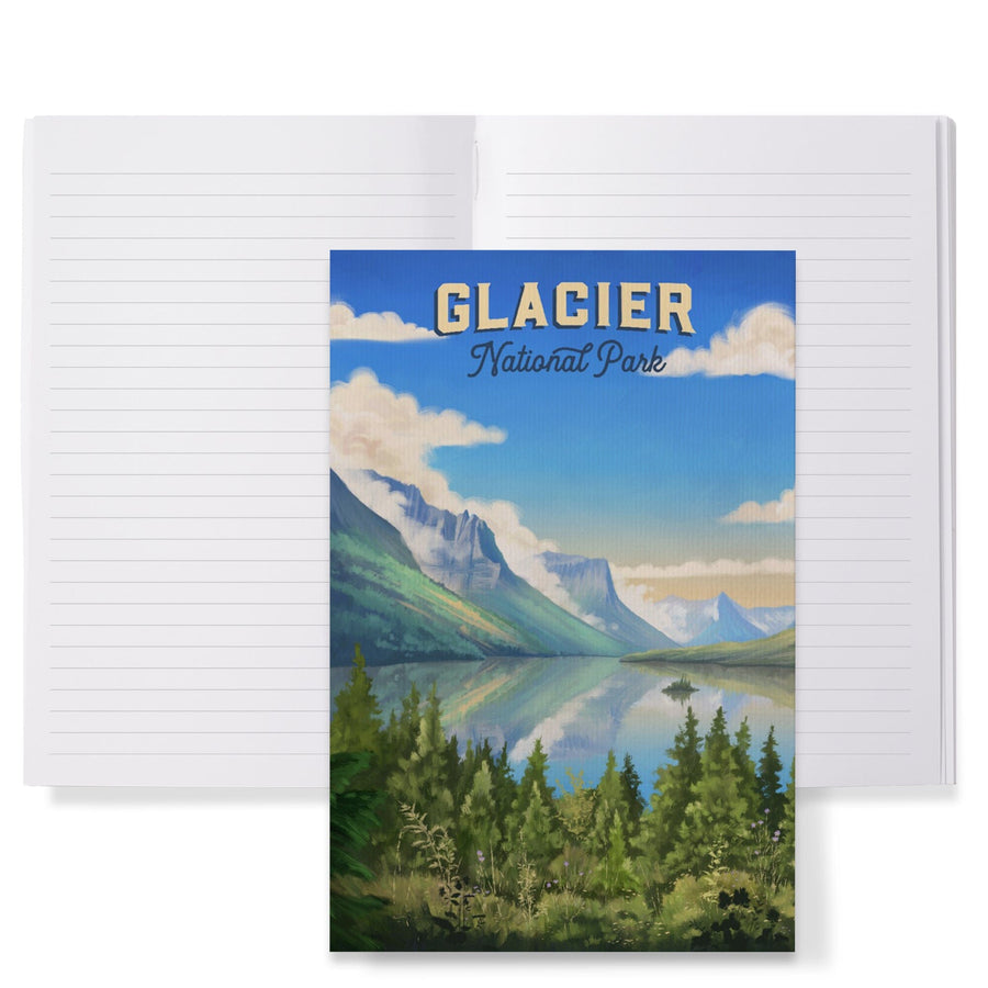 Lined 6x9 Journal, Glacier National Park, Montana, Oil Painting, Lay Flat, 193 Pages, FSC paper Home Lantern Press