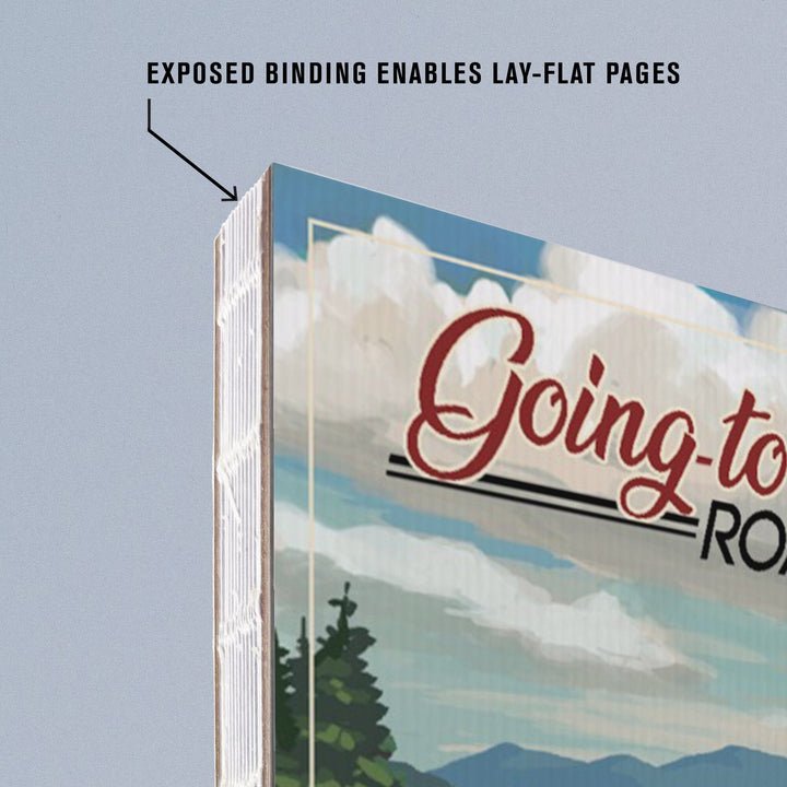 Lined 6x9 Journal, Glacier National Park, Montana, Sun Road, Camper Van and Lake, Lay Flat, 193 Pages, FSC paper Home Lantern Press