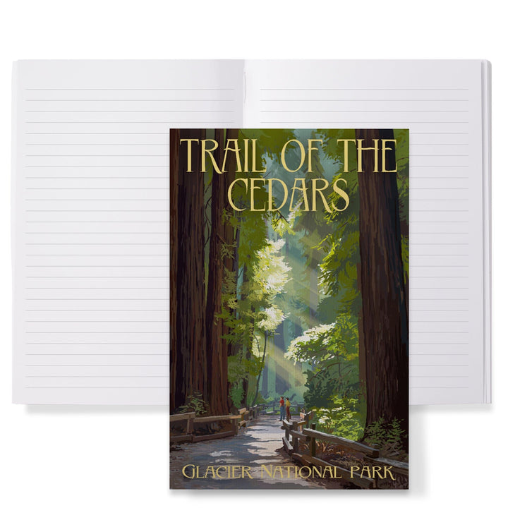Lined 6x9 Journal, Glacier National Park, Montana, Trail of the Cedars, Lay Flat, 193 Pages, FSC paper Home Lantern Press