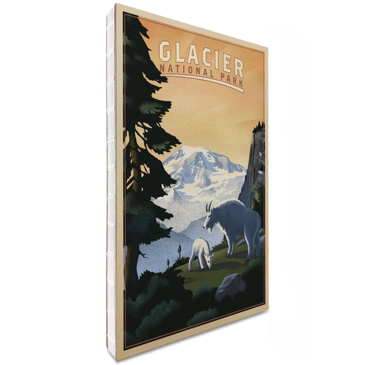 Lined 6x9 Journal, Glacier National Park, Mountain Goats and Mountain, Lay Flat, 193 Pages, FSC paper Home Lantern Press
