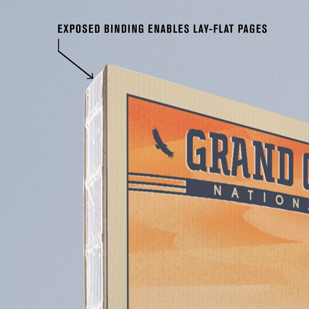 Lined 6x9 Journal, Grand Canyon National Park, Arizona, Desert View, Lithograph National Park Series, Lay Flat, 193 Pages, FSC paper Home Lantern Press