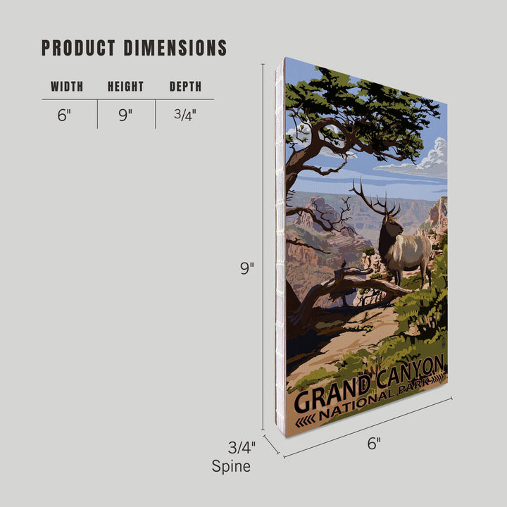 Lined 6x9 Journal, Grand Canyon National Park, Arizona, Elk and South Rim, Lay Flat, 193 Pages, FSC paper Home Lantern Press