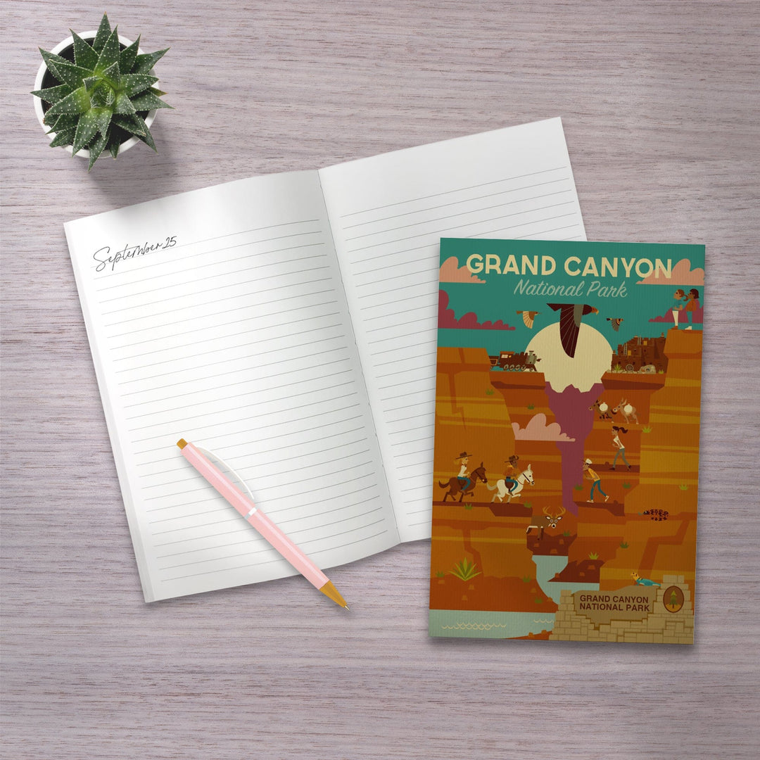 Lined 6x9 Journal, Grand Canyon National Park, Arizona, Geometric National Park Series, Lay Flat, 193 Pages, FSC paper Home Lantern Press