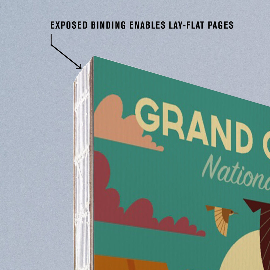 Lined 6x9 Journal, Grand Canyon National Park, Arizona, Geometric National Park Series, Lay Flat, 193 Pages, FSC paper Home Lantern Press