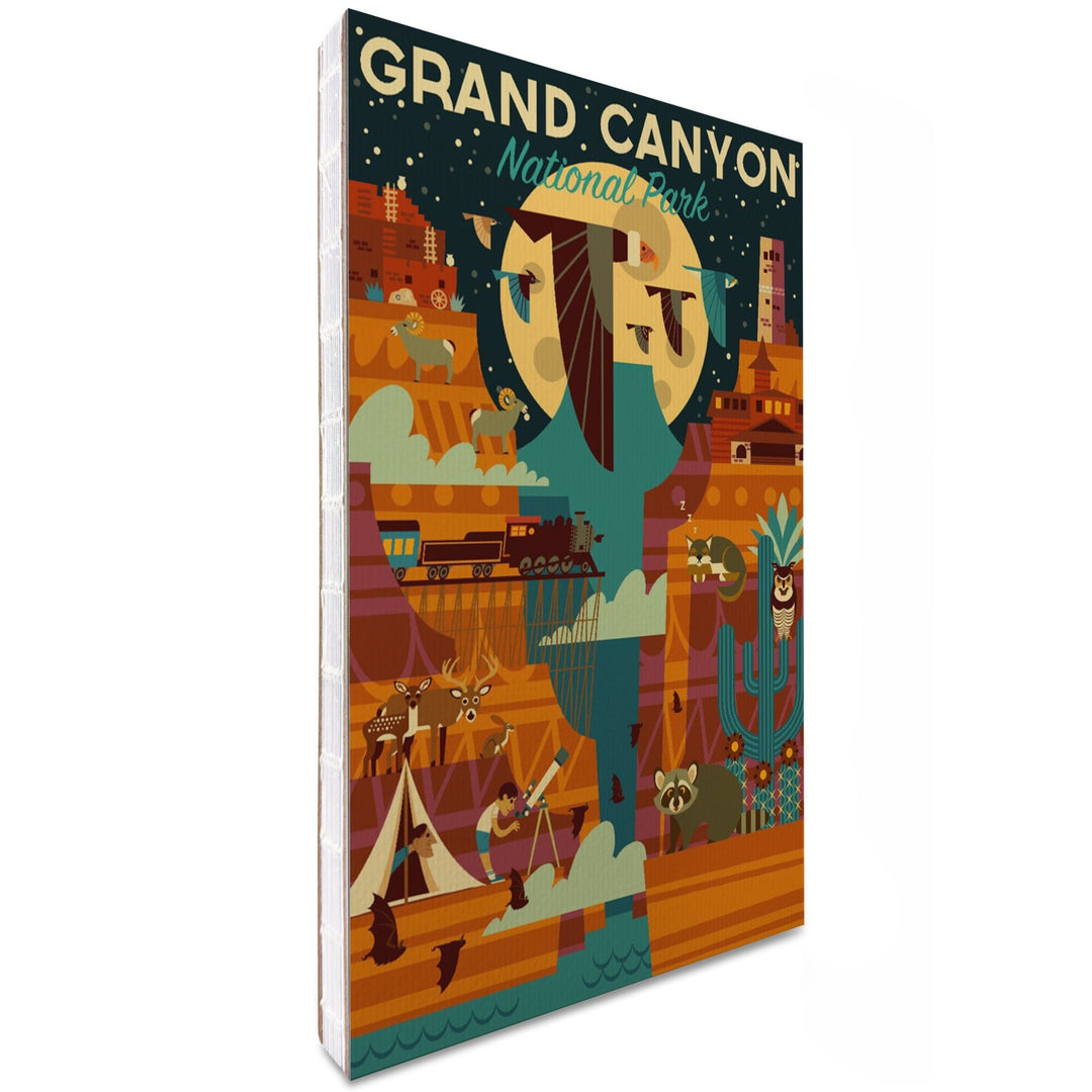 Lined 6x9 Journal, Grand Canyon National Park, Arizona, Geometric National Park Series (night), Lay Flat, 193 Pages, FSC paper Home Lantern Press